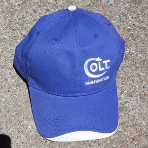 Colt Ammunition Ammo NWOT Baseball Cap Hat Cover Lid; Royal Blue & White